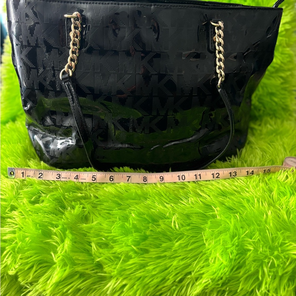 Michael Kors Black Tote with Gold Chain Straps